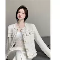 Демисезонная куртка, дизайн коротких рукавов и длинных, стиль Chanel, французский стиль, яркий запоминающийся стиль