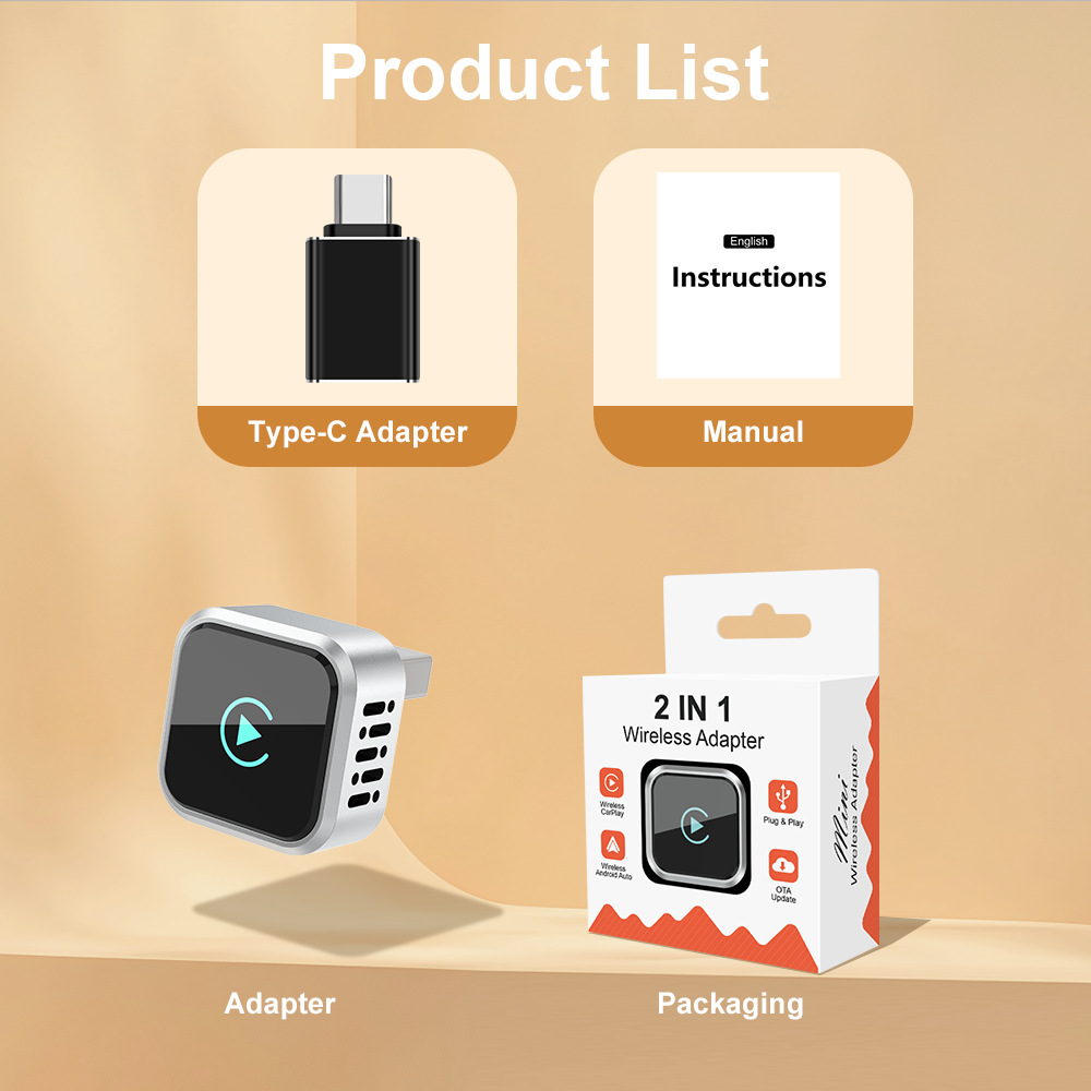 Cross-Border Wireless Carplay Box Private Model Mini Portable Apple Android Auto Smart Car Connectivity Box