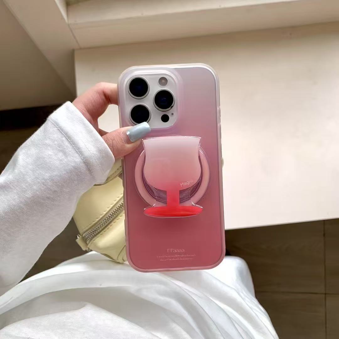 Taza de degradado de corazón de niña simple personalizada para Apple 16ProMax funda para teléfono móvil 15Pro nicho 14/13 nuevo