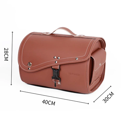 Motorcycle tail box, retro scooter Motorcycle trunk - v05-brown