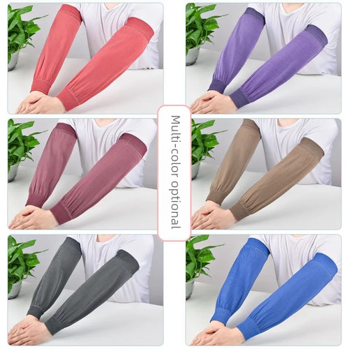 Breathable Sun Protection Sleeve for Men and Women, Extended Length Arm Sleeves for Adults, Spring and Autumn Factory Work, Oil-Resistant Protective Arm Sleeves