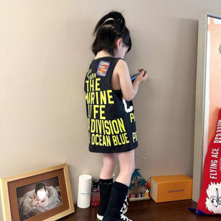 Boys and Girls Vest 2025 New Kidsren's Summer Style Girls Korean Style Loose Tops Baby Super Cute Sleeveless