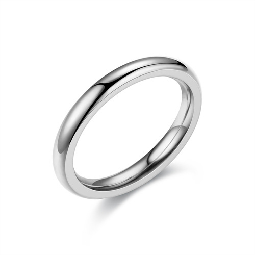 European and American niche titanium steel rings, oval cylindrical rings, fashionable and versatile couple rings, retro glossy rings