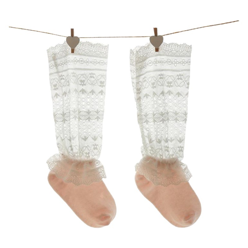 20 nuevo verano bebé anti-mosquito encaje pila calcetines malla delgada transpirable algodón peinado bebé largo rodilla Calcetines