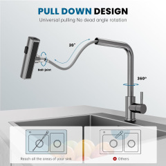 304 stainless steel kitchen pull-out faucet Rainfall waterfall hot and cold water dish basin sink faucet