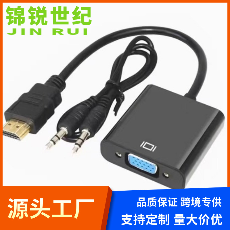 Cable HDMI a VGA 1080p, adaptador de conversión de audio y alimentación para proyección de computadora a TV, proyector de alta definición image 2
