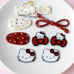 人気のある赤い本と同じかわいい蝶ネクタイ猫洞靴diy材料卸売り靴花部品pj1751