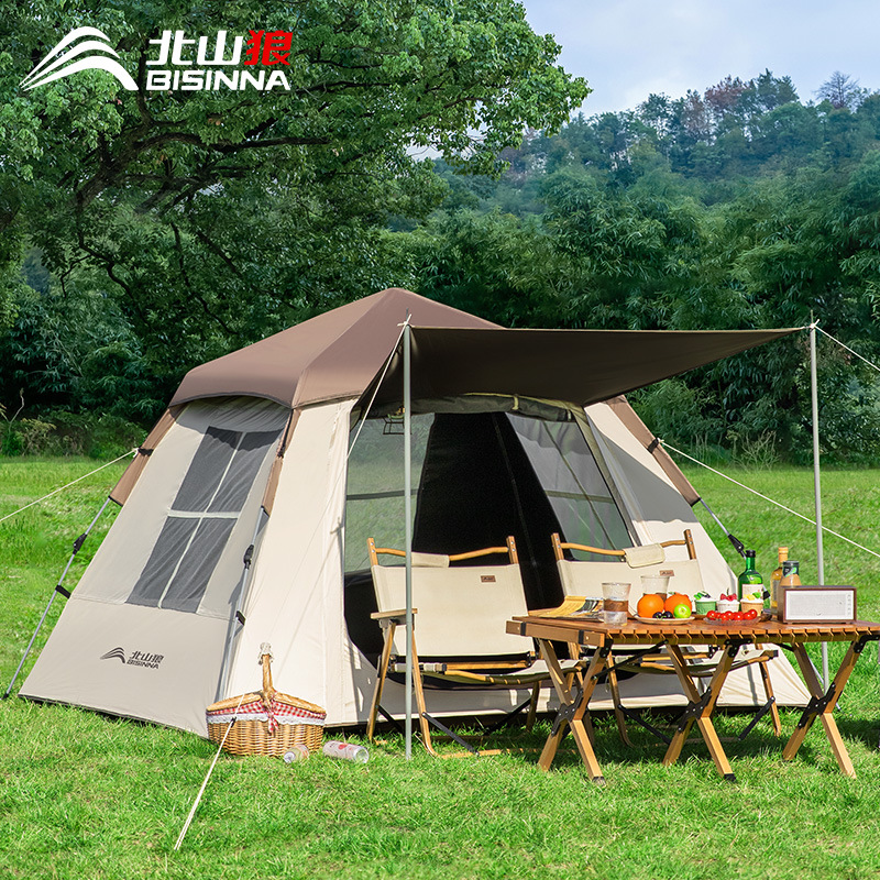 Tent outdoor portable folding automatic park camping outdoor camping equipment rain-proof thickened black glue sun protection