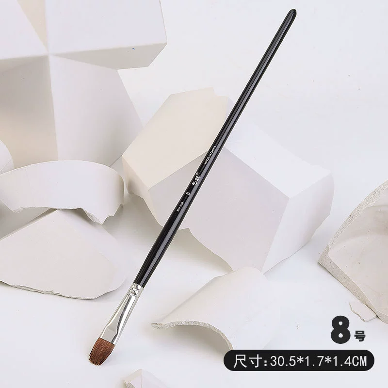 Paint Brush Set Baowang, wolf-hair round & flat brushes for gouache, watercolor, acrylic