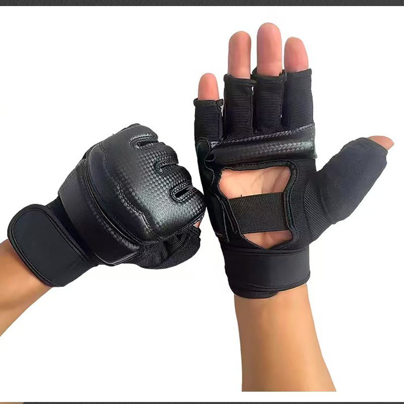 ボクシング手袋MMA半指ボクサー男性フィットネス子供散打格闘女性腕テコンドー手袋足カバー