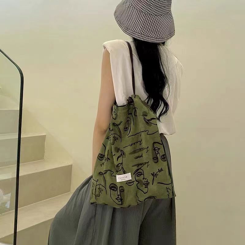 Niche Designer Canvas Bag Women's New Chinese Style Bag Zen Satin Bag Cowhide Rope Cotton Linen Lazy Style