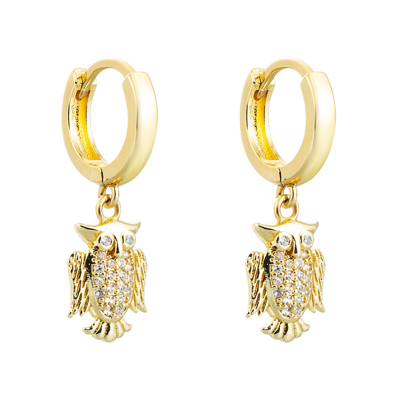 wholesale jewelry hollow owl leopard squirrel copper earrings Nihaojewelrypicture7