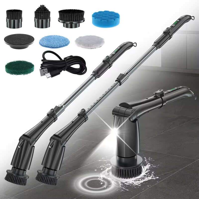 Cross-border new multi-function handheld wireless electric brush folding digital display electric cleaning brush nine-in-one electric mop