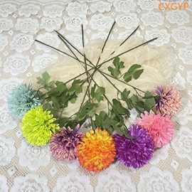 单头葱球菊花仿真花婚礼造景路引吊顶酒店装饰外贸花材摄影家居