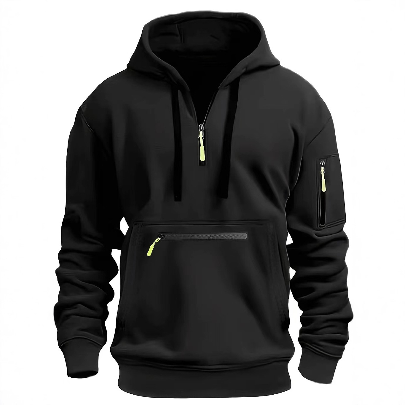 Cross-border same style spring and autumn men's hooded sweatshirt with multiple pockets, pullover hoodie, sporty casual loose jacket for men