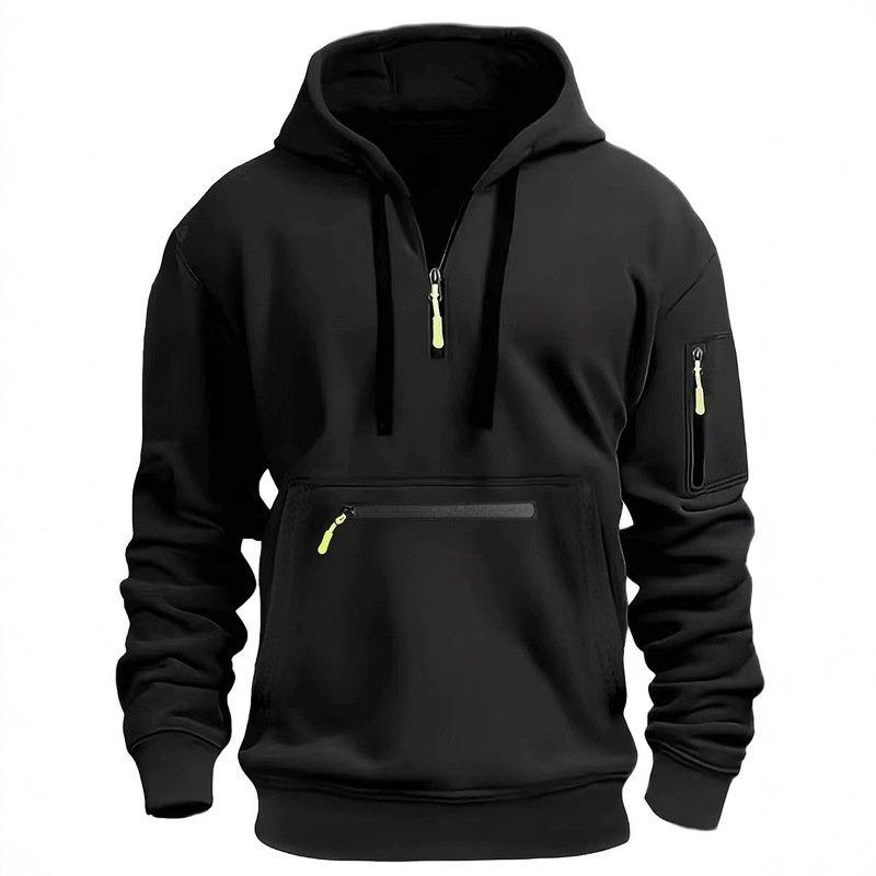 Cross-border same style spring and autumn men's hooded sweatshirt with multiple pockets, pullover hoodie, sporty casual loose jacket for men Cross-border same style spring and autumn men's hooded sweatshirt with multiple pockets, pullover hoodie, sporty casual loose jacket for men