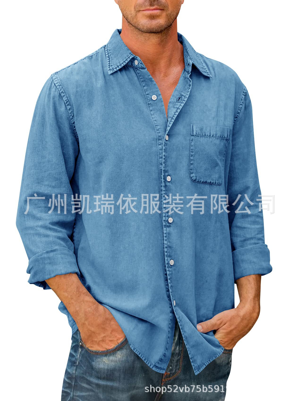 2023 estación independiente de comercio exterior casual color sólido camisa de manga larga camisa de solapa delgada moda de los hombres en stock