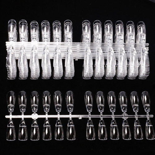 Nail art semi-solid patterned nails practice color card almond ballet nails water drop short square nail polish display board