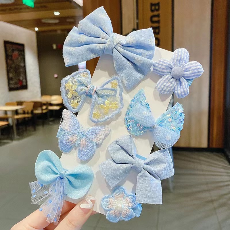 韩版蝴蝶结发夹布艺小花发卡儿童发饰网红可爱鸭嘴夹宝宝头饰包邮|undefined