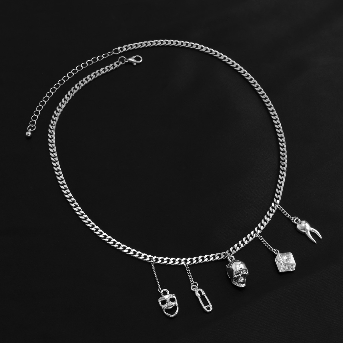 Punk Grappig Gezicht Schedel Koppel Ketting Zoete Coole Mix Kubus Hip Hop Hanger_voghion.com