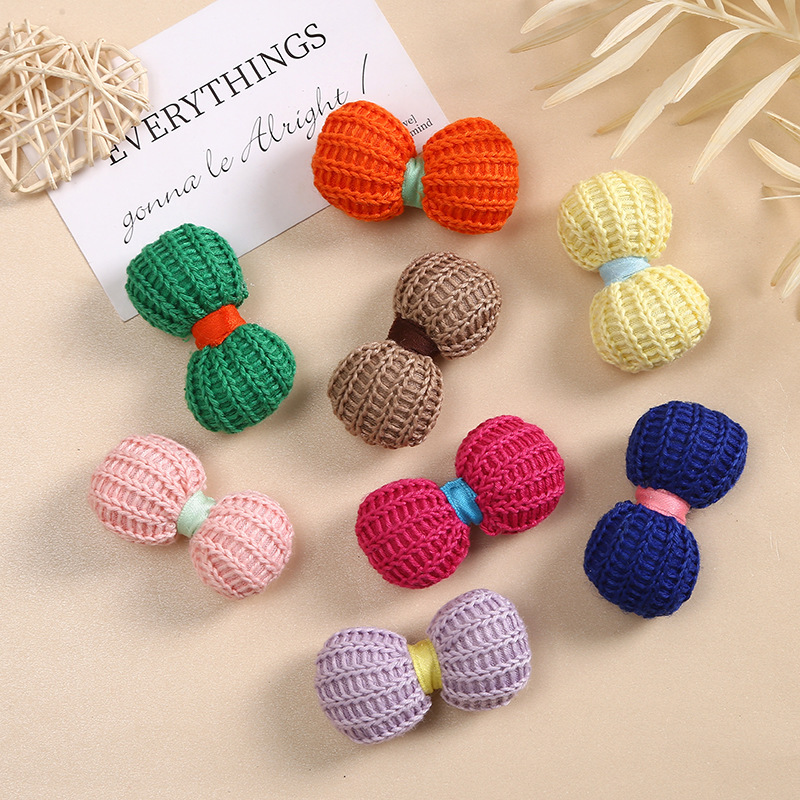 New Yarn Ball Bow Accessories DIY Hair Accessories Hairpin Accessories Three-Dimensional Cotton-Filled Clothing Accessories Personalized Trend