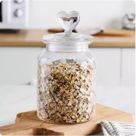 【代発】ガラス貯蔵缶蜂蜜レモン百香果瓶食品家庭用愛蓋密封缶茶葉|undefined