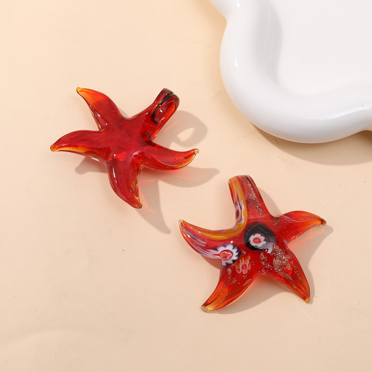 1g Weight Pendant Jewelry Making Type Charms, Earrings, Necklace Classification 1 Piece Quantity glass Material Starfish, Ocean Pattern All Seasons Season Marine Style Style 1 Piece Glass Starfish Ocean Pendant Charms Earrings Necklace 4