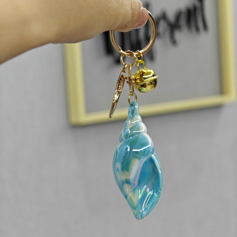 Colorado conchillo de color grande llavero eléctrico conchillo de color llavero mochila colgante acrílico pequeño regalo colgante