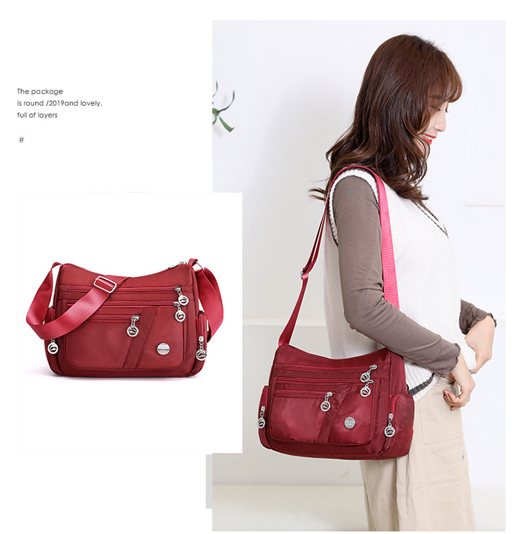 Ladies' fashionable crossbody bag, casual waterproof nylon shoulder bag, trendy and versatile mom bag, business bag wholesale and consignment undefined