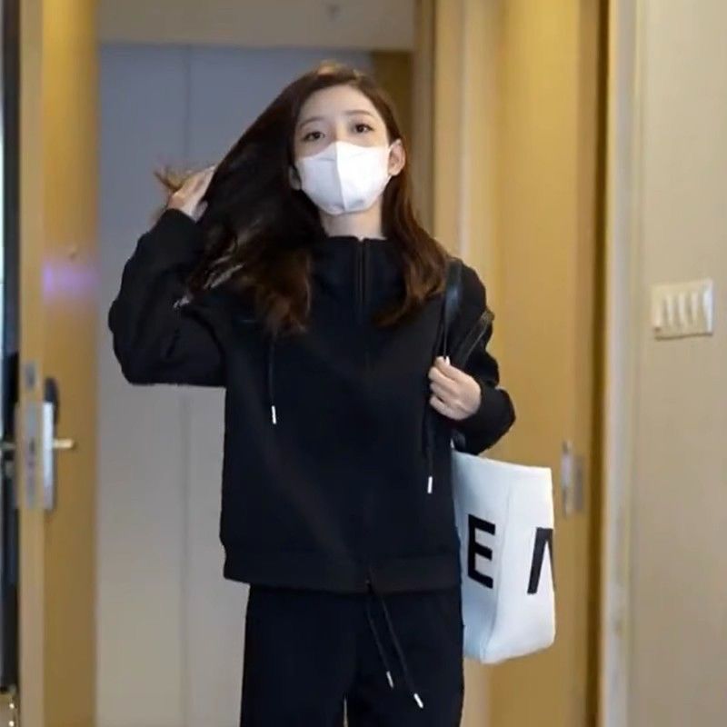 运动套装套装秋季宽松新款显瘦韩版时尚减龄卫衣休闲跑步两件套|undefined