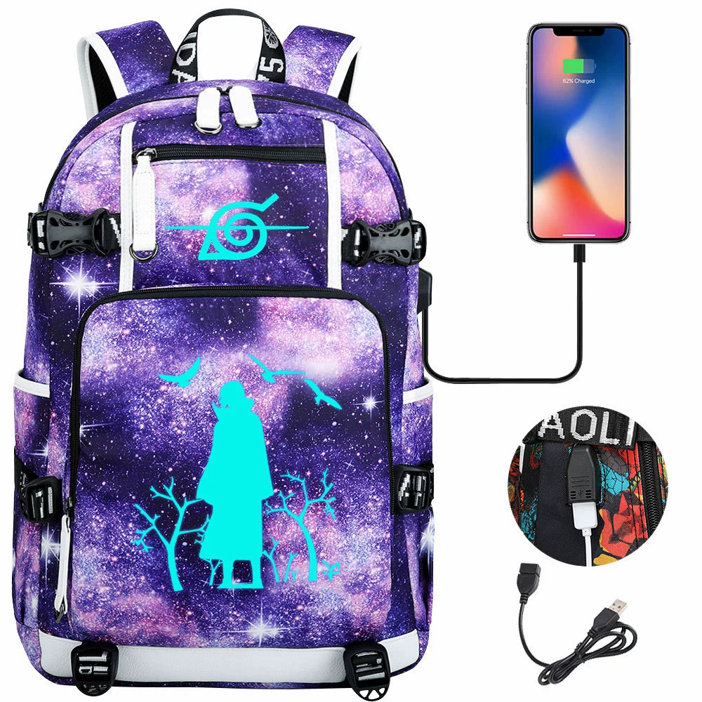 Naruto, capacious school bag for leisure, backpack for traveling, wholesale, for teenagers