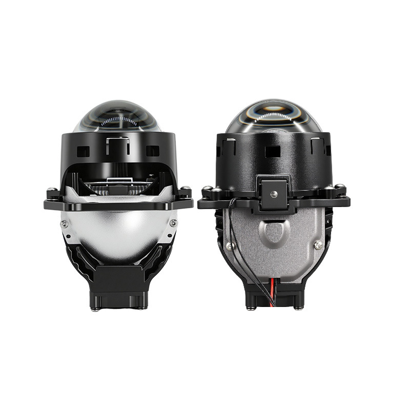 Coche LED faro 3-pulgadas doble lente de luz doble taza de luz corta modificado lejos y cerca integrado 50W ojo de pez lámpara de la motocicleta