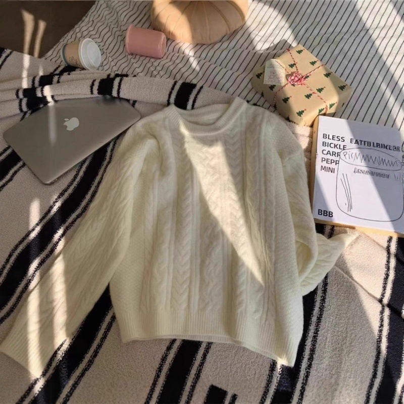 Cross-border Amazon women's sweater 新款麻花针织衫毛衣女装潮|undefined