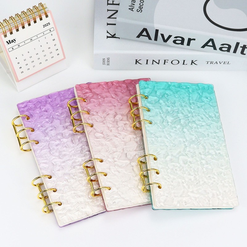 A6 Transparent Acrylic Loose-Leaf Book Cover Student Notepad Notebook Coil Binder Replacement Core Ready Stock