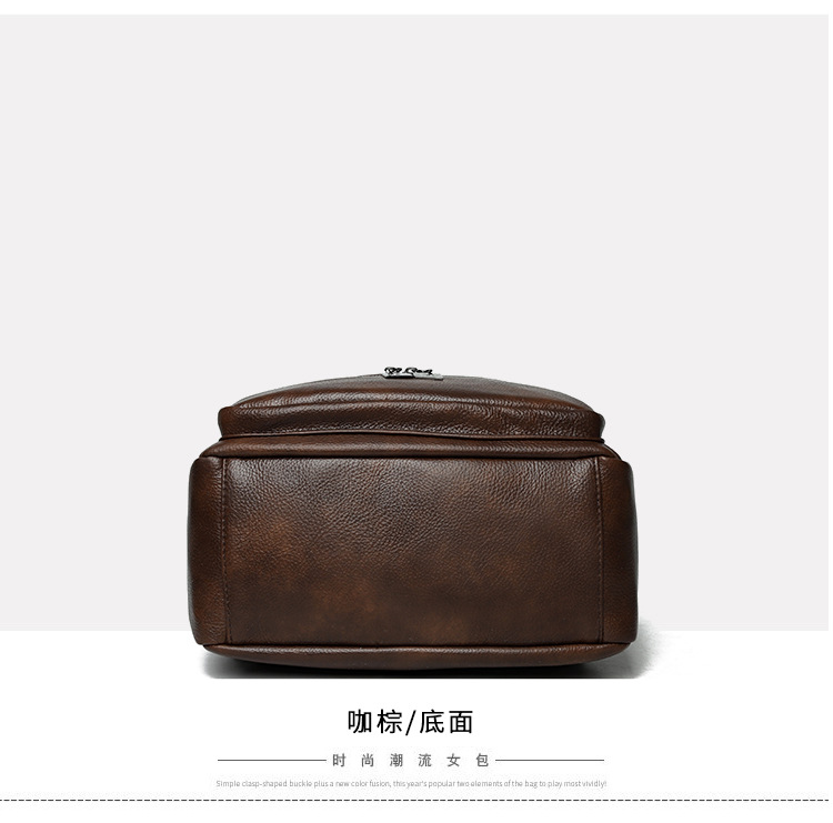 High-quality soft leather backpack women's new style simple versatile large capacity travel backpack mommy bag multi-purpose school bag