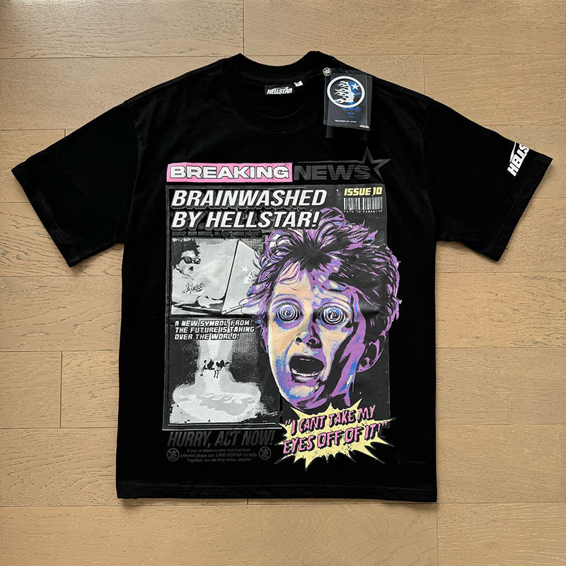 新型美潮Hの星シリーズプリント双紗純綿カジュアル男女夏カジュアルゆったり半袖tシャツ|undefined