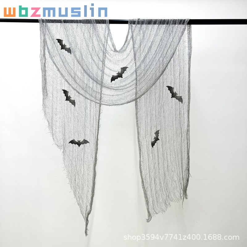 Decoración de Halloween gaza multicolor rover agujero colgar tela fantasma casa embrujada suministros de fiesta agujero de red