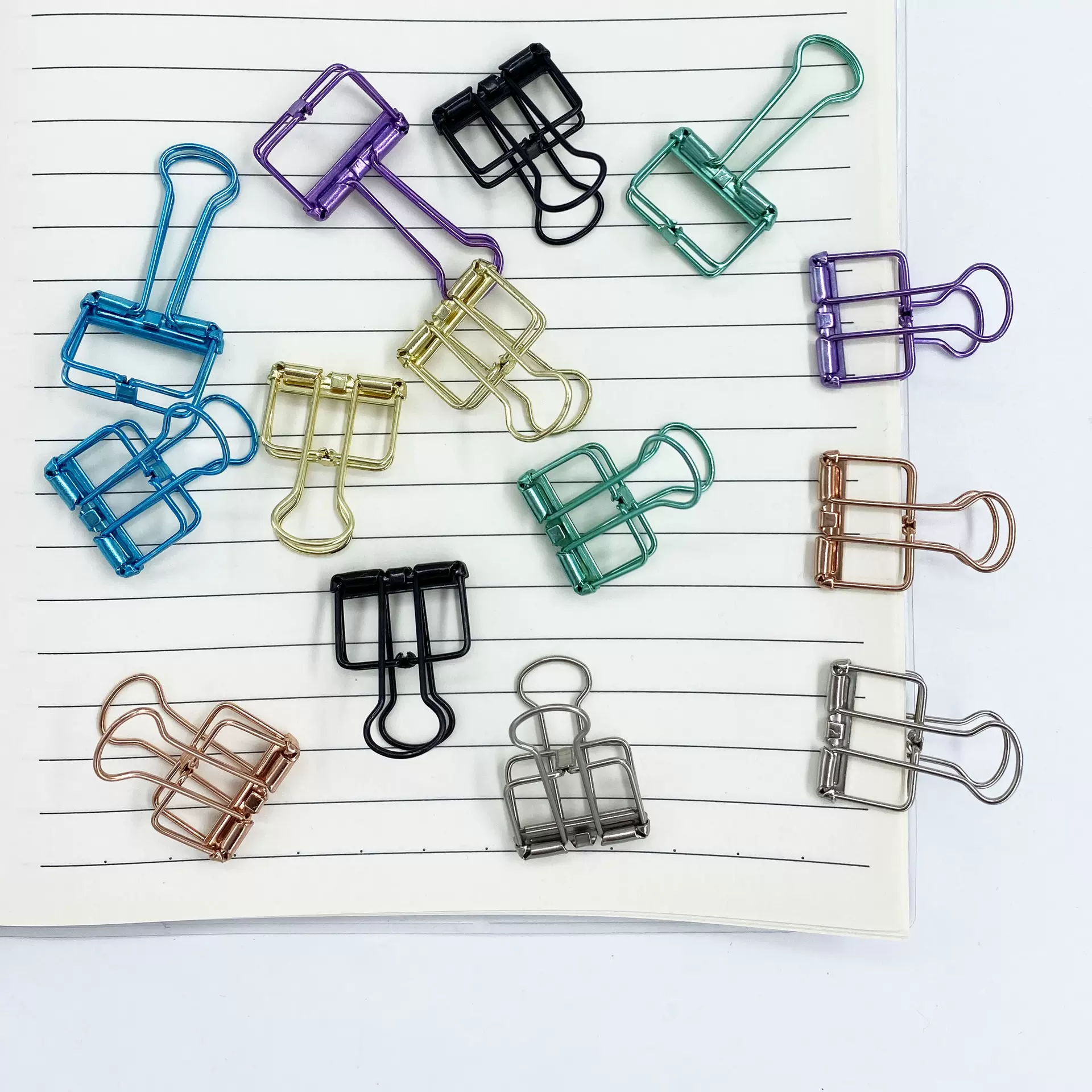 19mm长尾夹办公用品文件夹燕尾夹金属多色创意票夹镂空凤尾夹