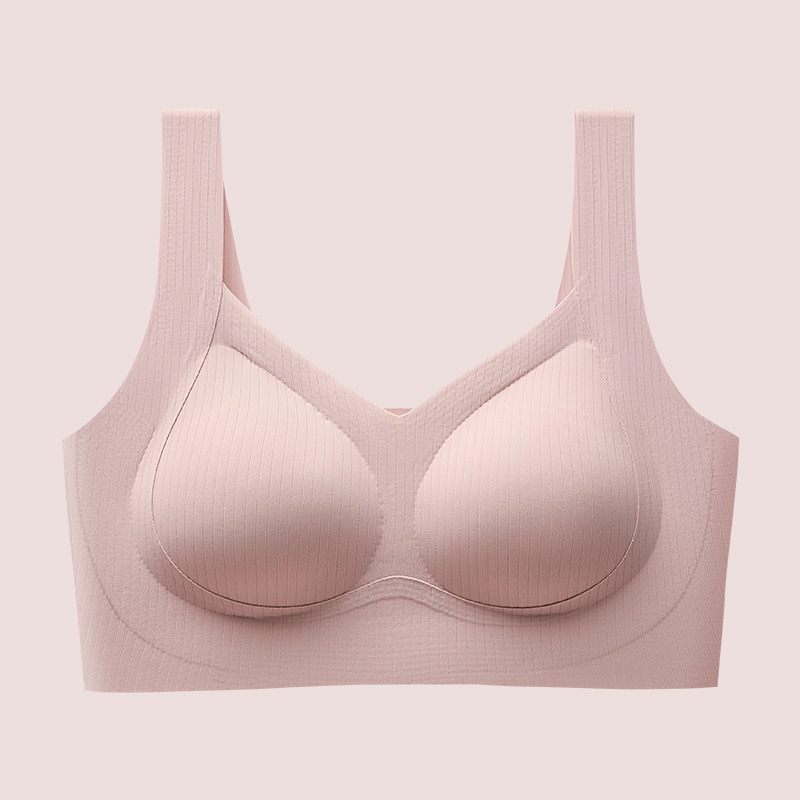 Reunir la hermosa espalda, sujetador estilo chaleco de gran tamaño, copa fija, pechos, pechos grandes, sujetador para dormir sin costuras, mujeres