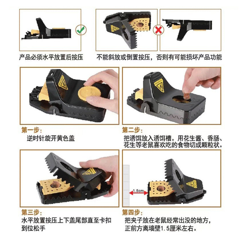 Trampa de ratas clips reutilizables herramientas de ratas domésticas de plástico sensible clips de ratas