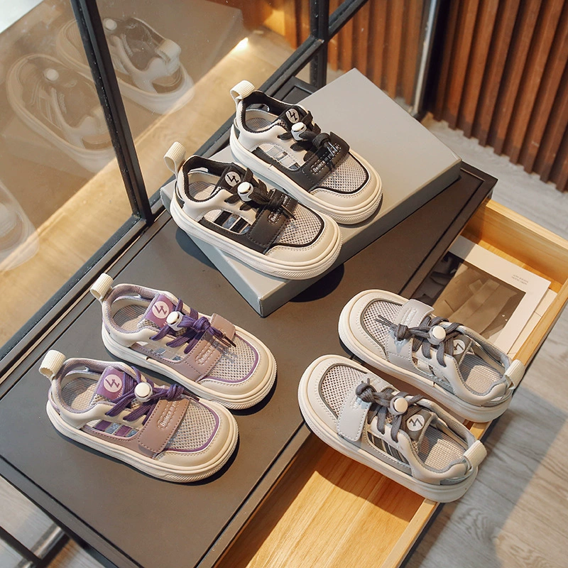 Детские сандалии-кроссовки 2025: летние новые спортивные сандалии для мальчиков и девочек, сетчатые, повседневные, дышащие, легкие, для детей постарше