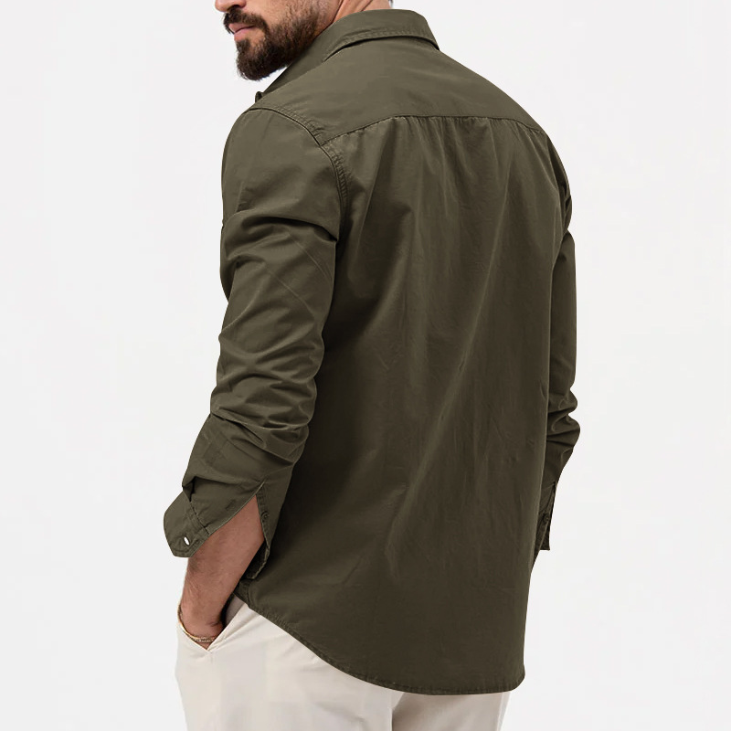 2024 New Men's Shirt Multi Pocket Casual Long Sleeve Top for Men_senzul.com