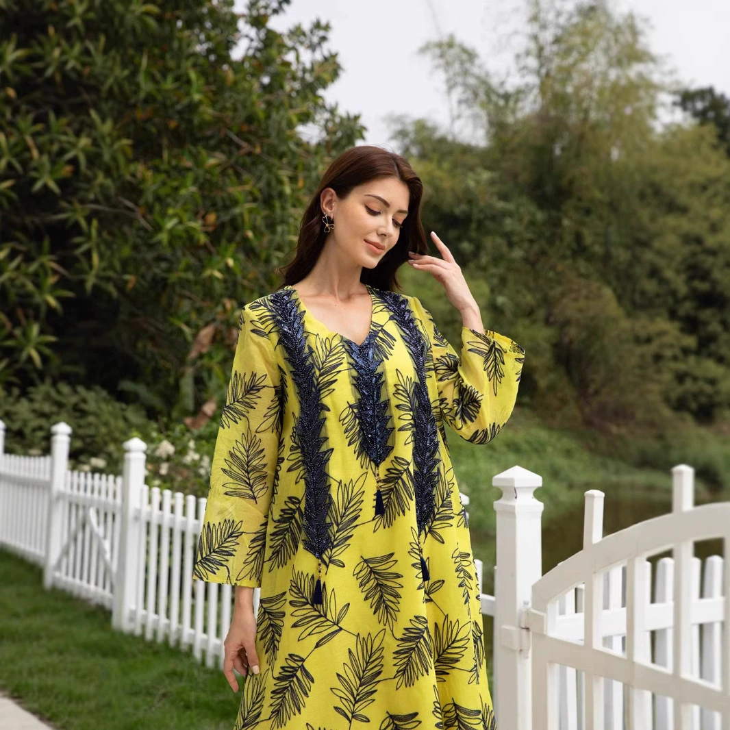 SW081 Арабское платье для женщин Ближнего Востока, вышитое сеткой, вечернее платье для мусульманок, Дубай