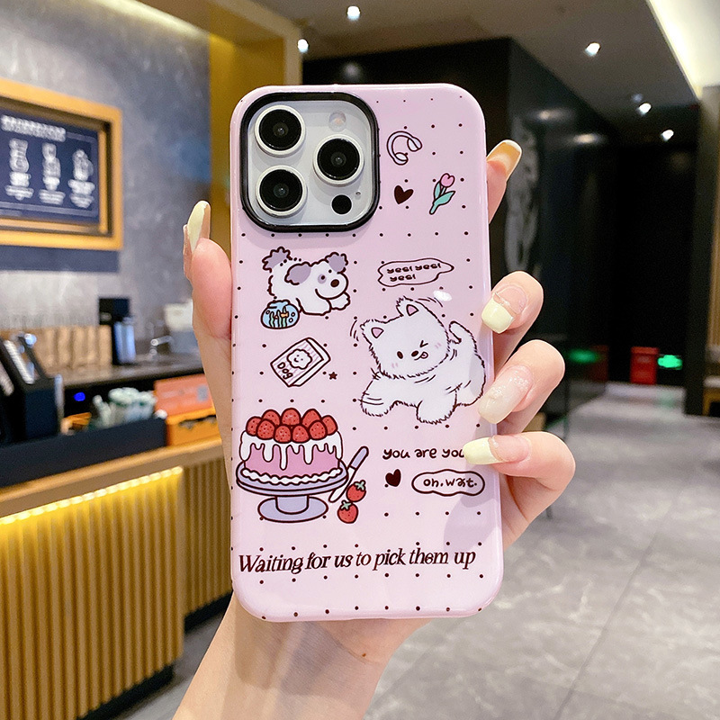 吹风小狗适用苹果17promax卡通可爱iPhone16pro镜头全包15新款14|undefined