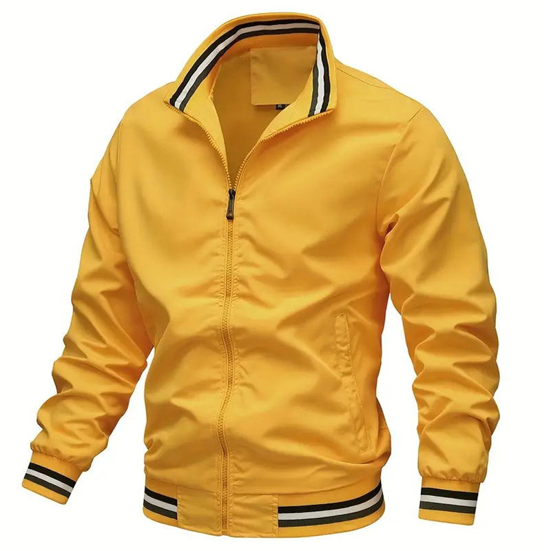 Men's casual sports jacket new stand collar zipper jacket cross-border wholesale European and American zipper jacket