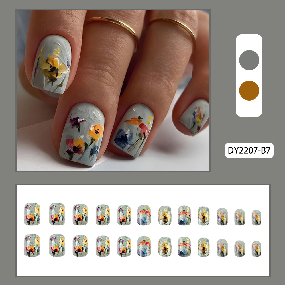 Use un parche de uñas 3D estereoscópico de alto nivel, goteo de goma dulce y caliente, uñas falsas transfronterizas, parches de uñas.