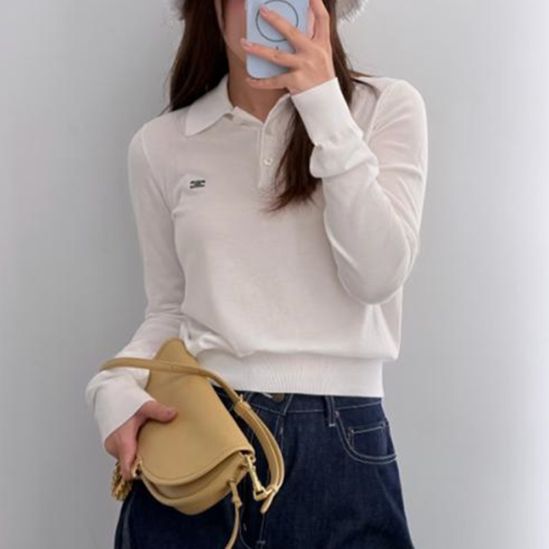 Top-Level Version Ce 2026 Early Autumn New Style Polo Collar Solid Color Wool Loose Fashion Long-Sleeve Knit Sweater