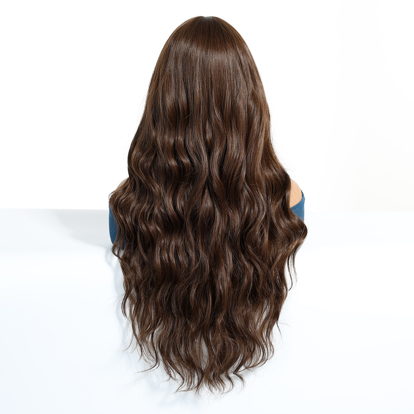 SHIEN transfronterizo primavera nueva moda vigorosa flequillo ondulación del agua larga peluca rizada pelucas de pelo completo