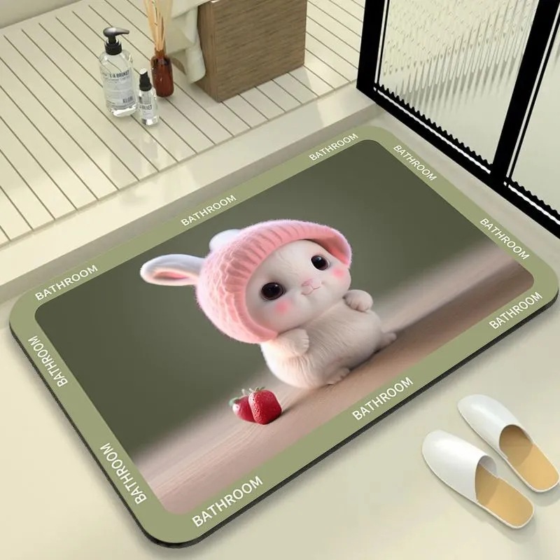 Cartoon Animal Diatom Mud Floor Mat For Bathroom And Entrance_voghion.com