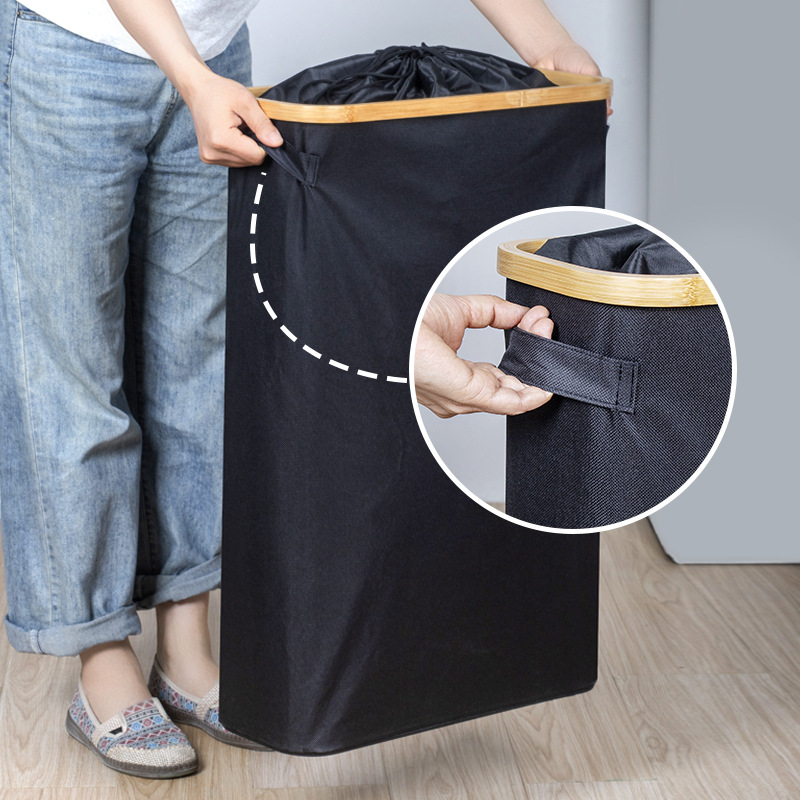 Cesta de ropa sucia transfronteriza con cubierta tela impermeable gran capacidad nan bambú canasta de almacenamiento de lavandería canasta de almacenamiento de chaqueta de tienda de hot pot